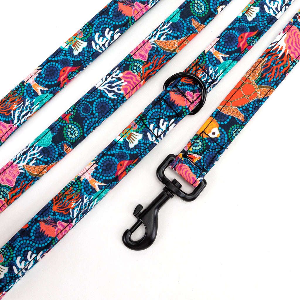 100% Cotton Adjustable Dog Leash Black Seaworld detail