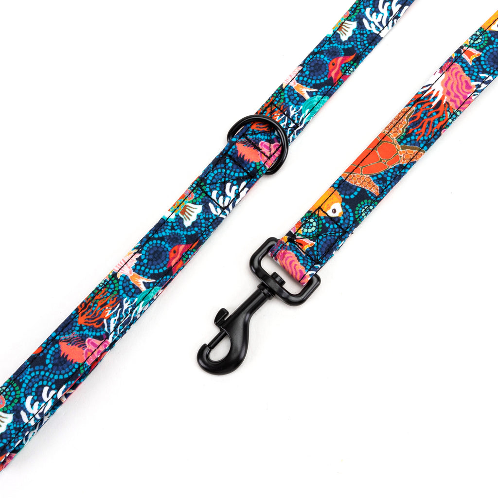 100% Cotton Adjustable Dog Leash Black Seaworld hardware
