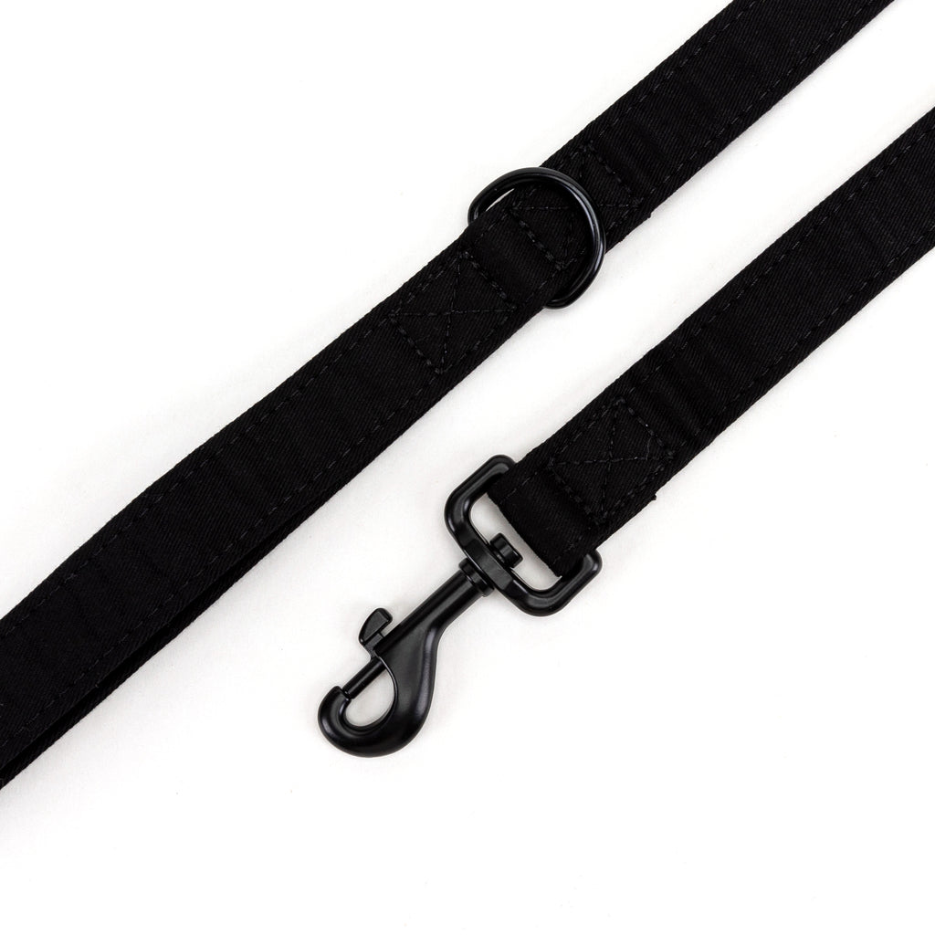 100% Cotton Adjustable Dog Leash Black hardware