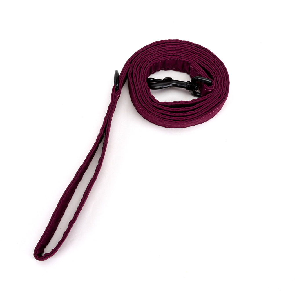 100% Cotton Adjustable Dog Leash Black Wine rolled
