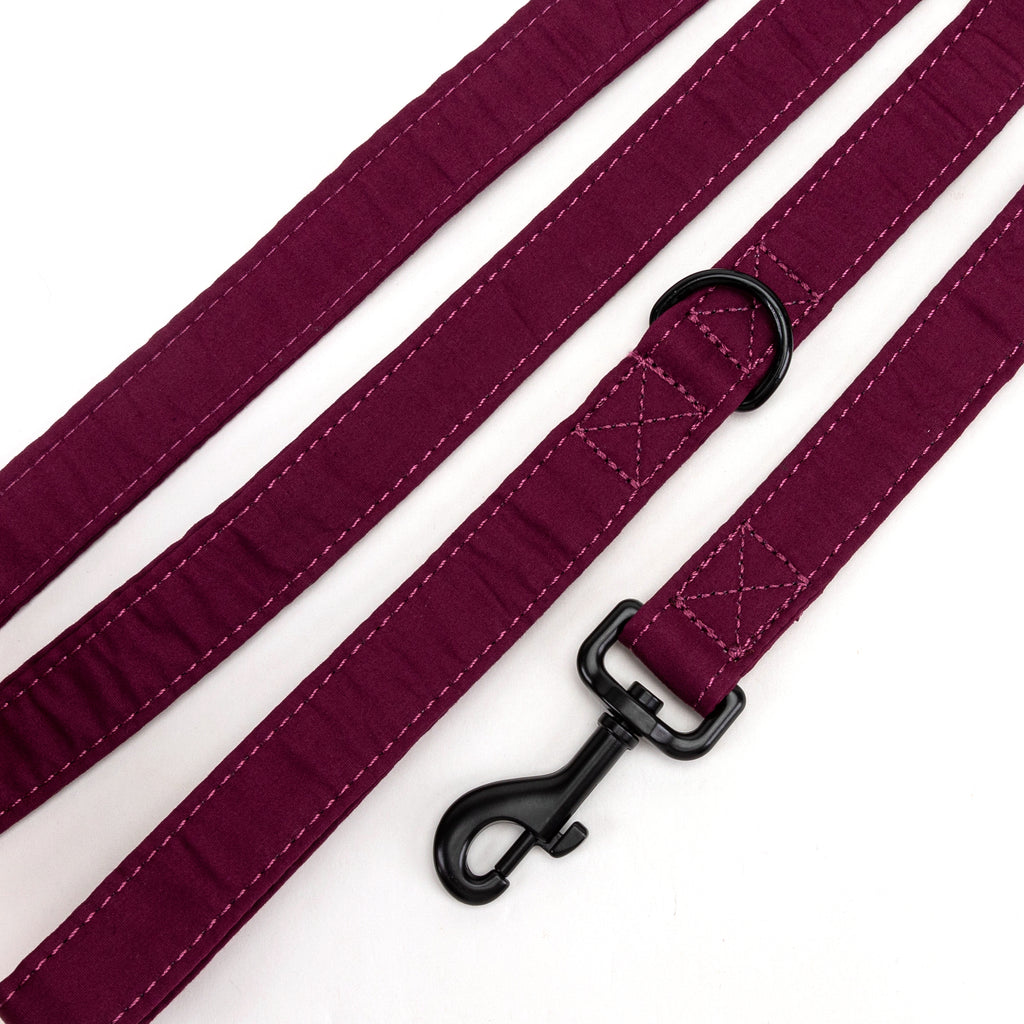 100% Cotton Adjustable Dog Leash Black Wine detail