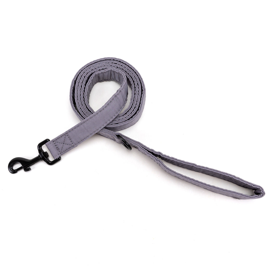 100% Cotton Adjustable Dog Leash Black Light Grey main