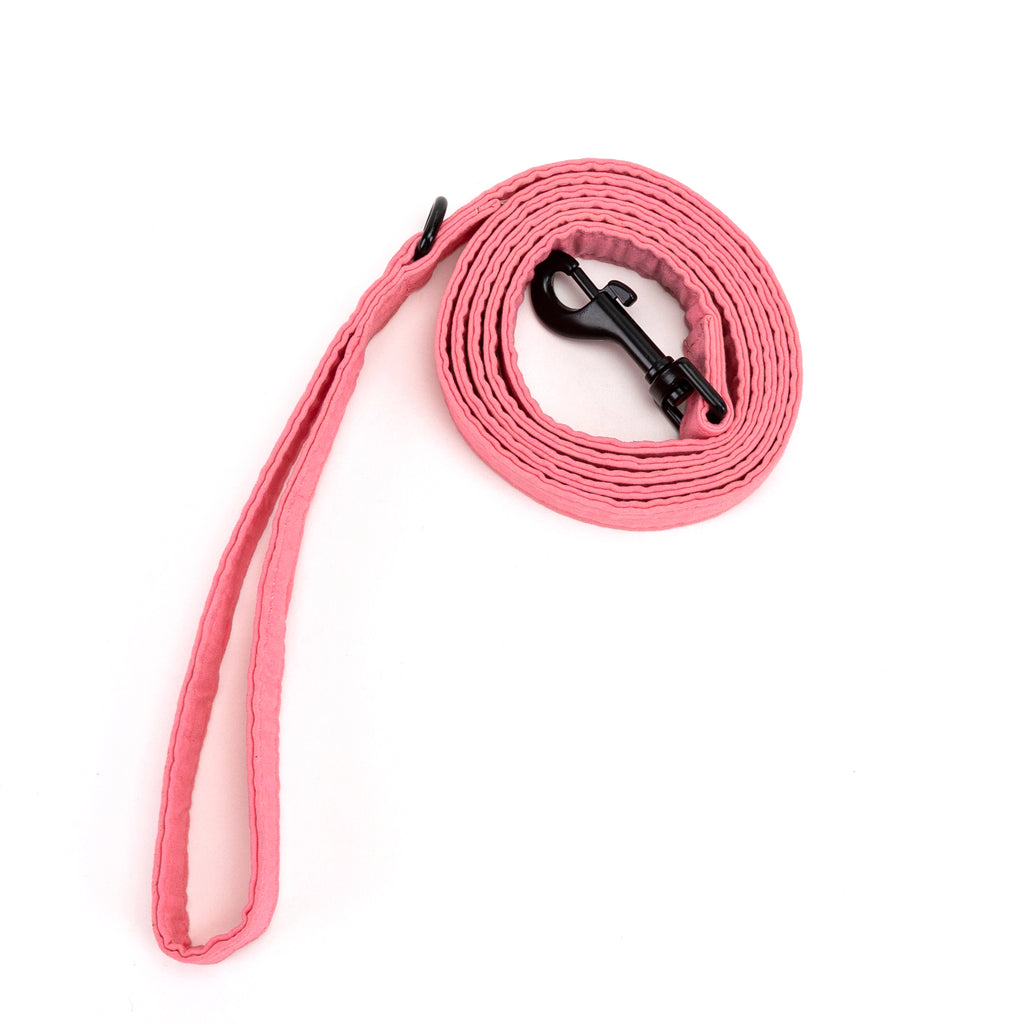 100% Cotton Adjustable Dog Leash Coral rolled