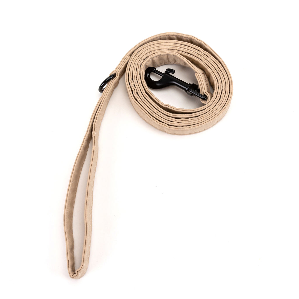 100% Cotton Adjustable Dog Leash Beige rolled