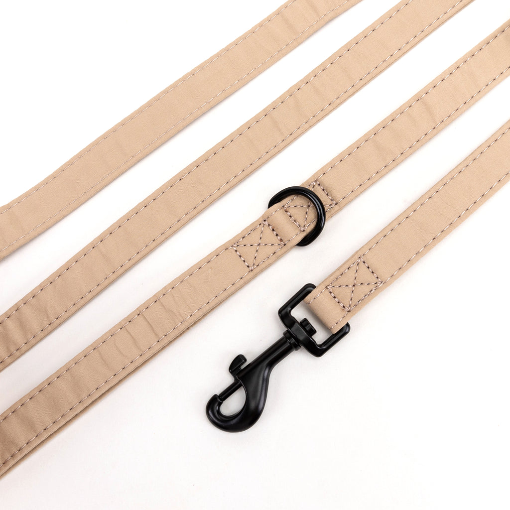 100% Cotton Adjustable Dog Leash Beige detail