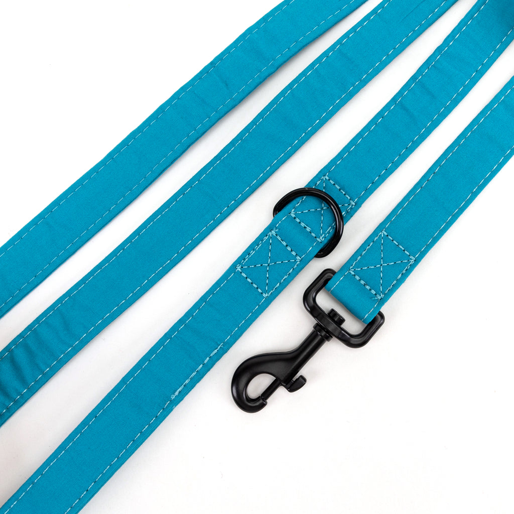 100% Cotton Adjustable Dog Leash Peacock Blue detail
