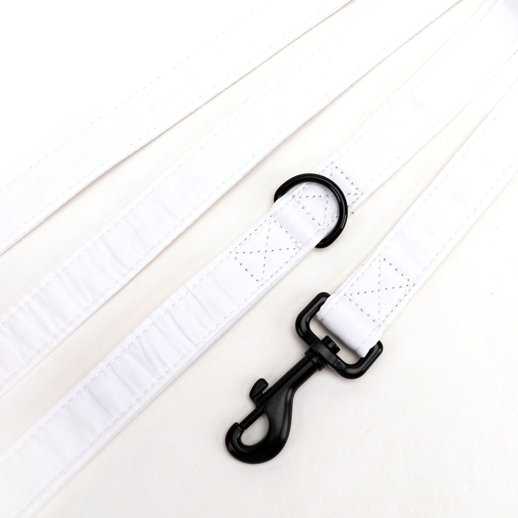 100% Cotton Adjustable Dog Leash White detail