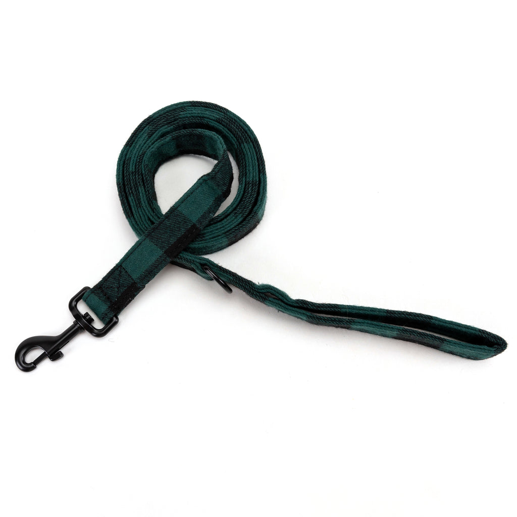 100% Cotton Adjustable Dog Leash Plaid Green main