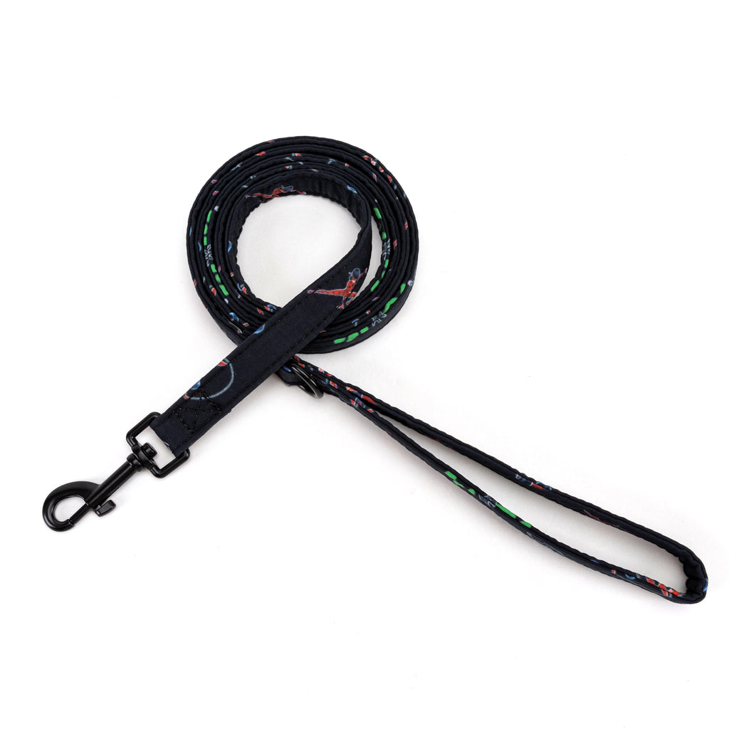 100% Cotton Adjustable Dog Leash Black Miraculous Ladybug and Cat Noir main