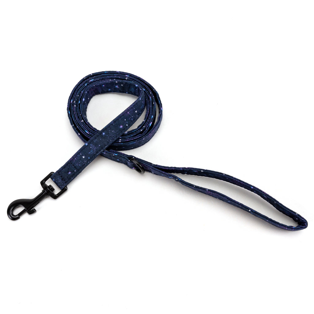 100% Cotton Adjustable Dog Leash Black Galaxy Stars main