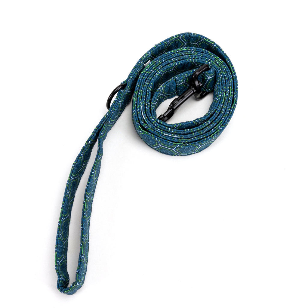 100% Cotton Adjustable Dog Leash Black Honeycomb rolled