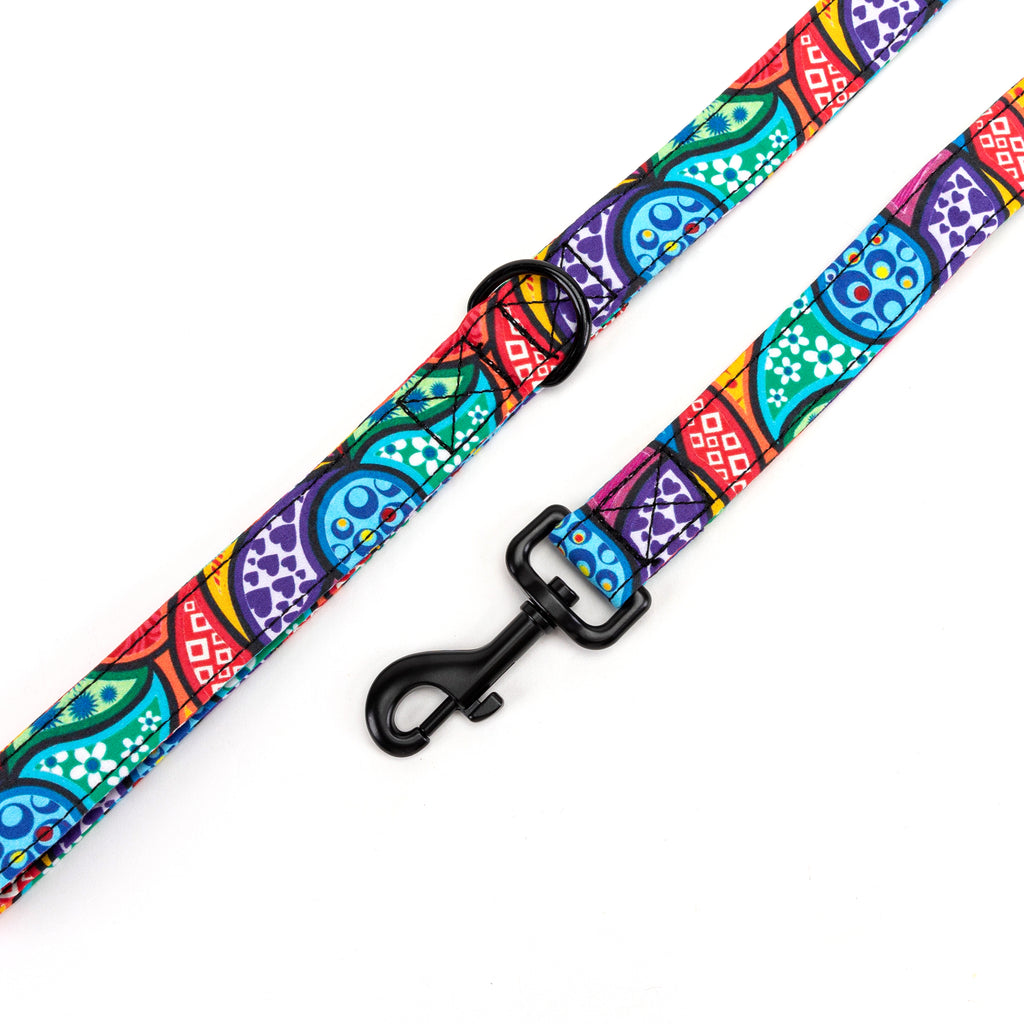 100% Cotton Adjustable Dog Leash Black Dream Fantasy hardware