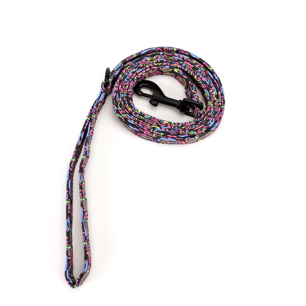 100% Cotton Adjustable Dog Leash Roses rolled