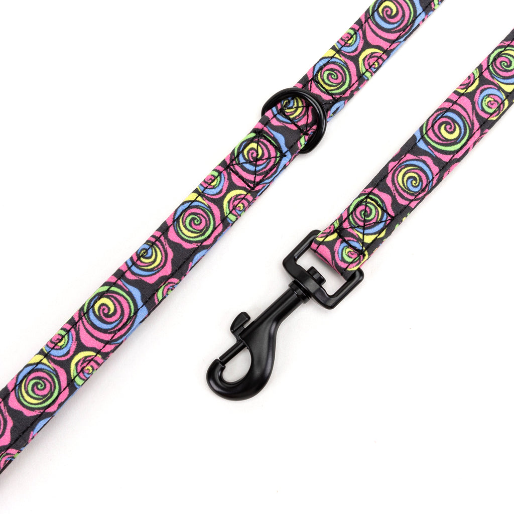 100% Cotton Adjustable Dog Leash Roses hardware