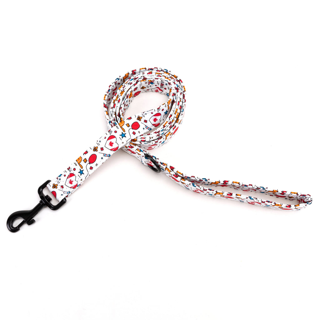 100% Cotton Adjustable Dog Leash Black Love Canada main