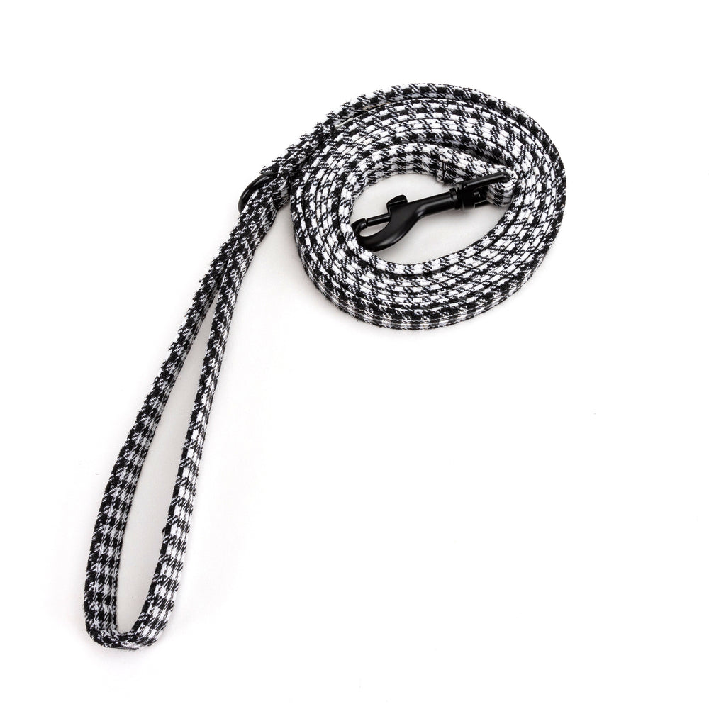 100% Cotton Adjustable Dog Leash Shepherd Black White rolled