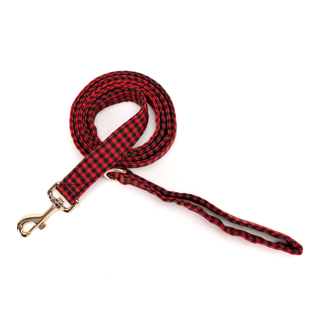 100% Cotton Adjustable Dog Leash Gold  Shepherd Red main