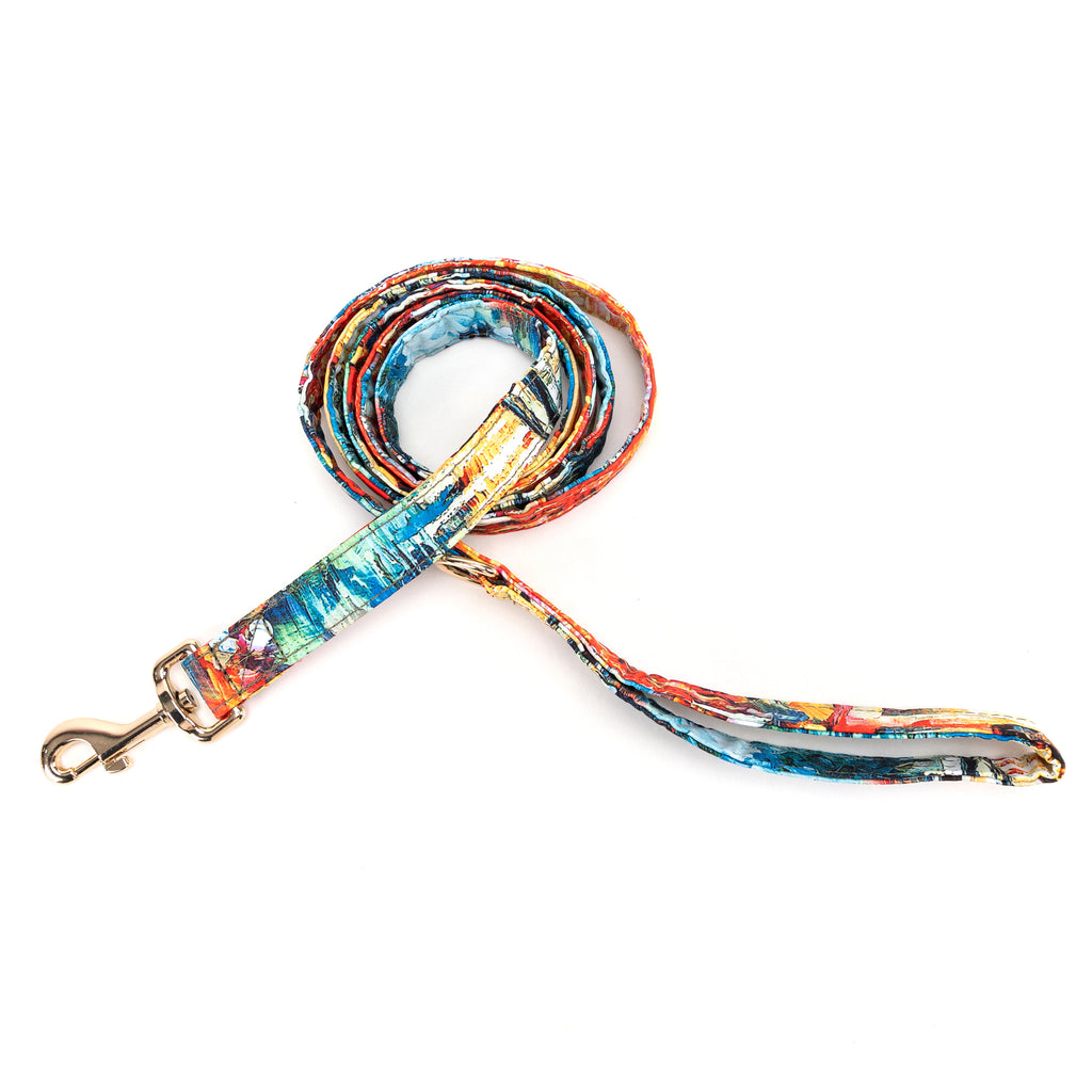 100% Cotton Adjustable Dog Leash Gold  French Countryside main