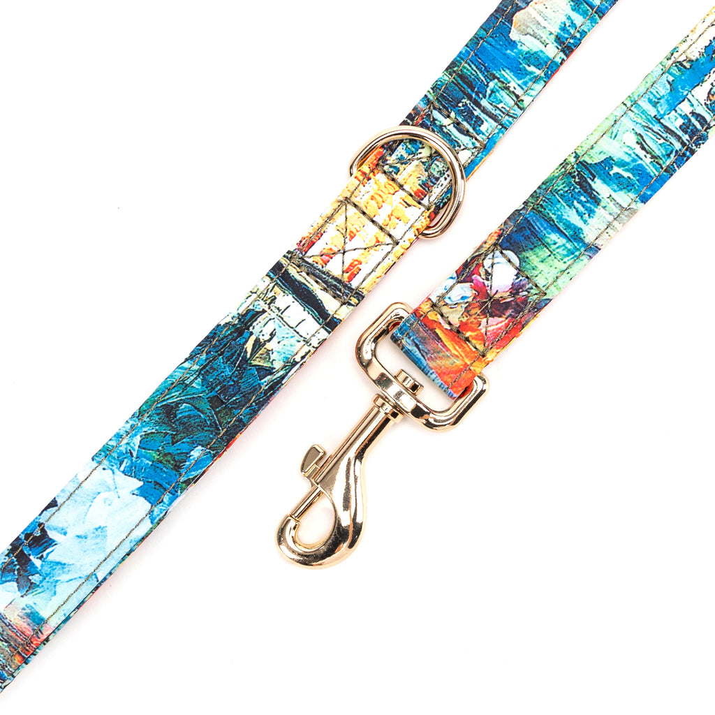 100% Cotton Adjustable Dog Leash Gold  French Countryside hardware