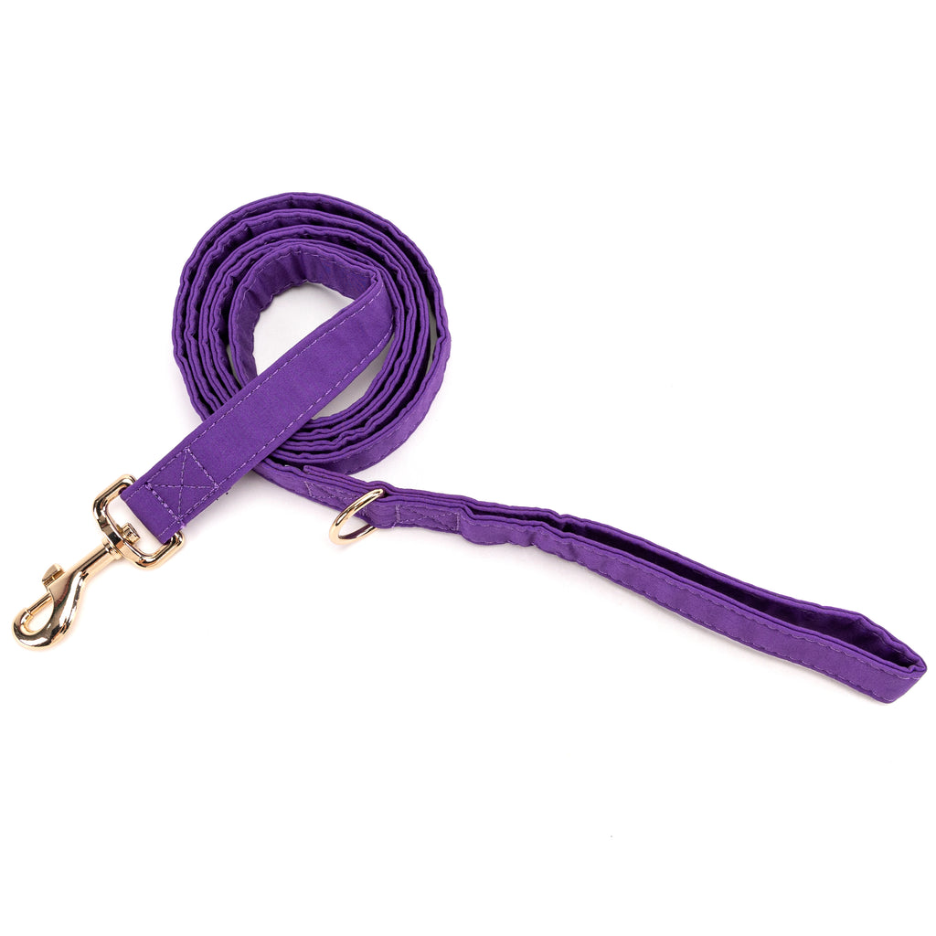 100% Cotton Adjustable Dog Leash Gold Purple Tornado main