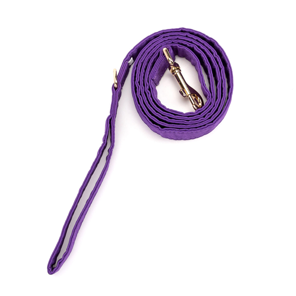 100% Cotton Adjustable Dog Leash Gold Purple Tornado rolled