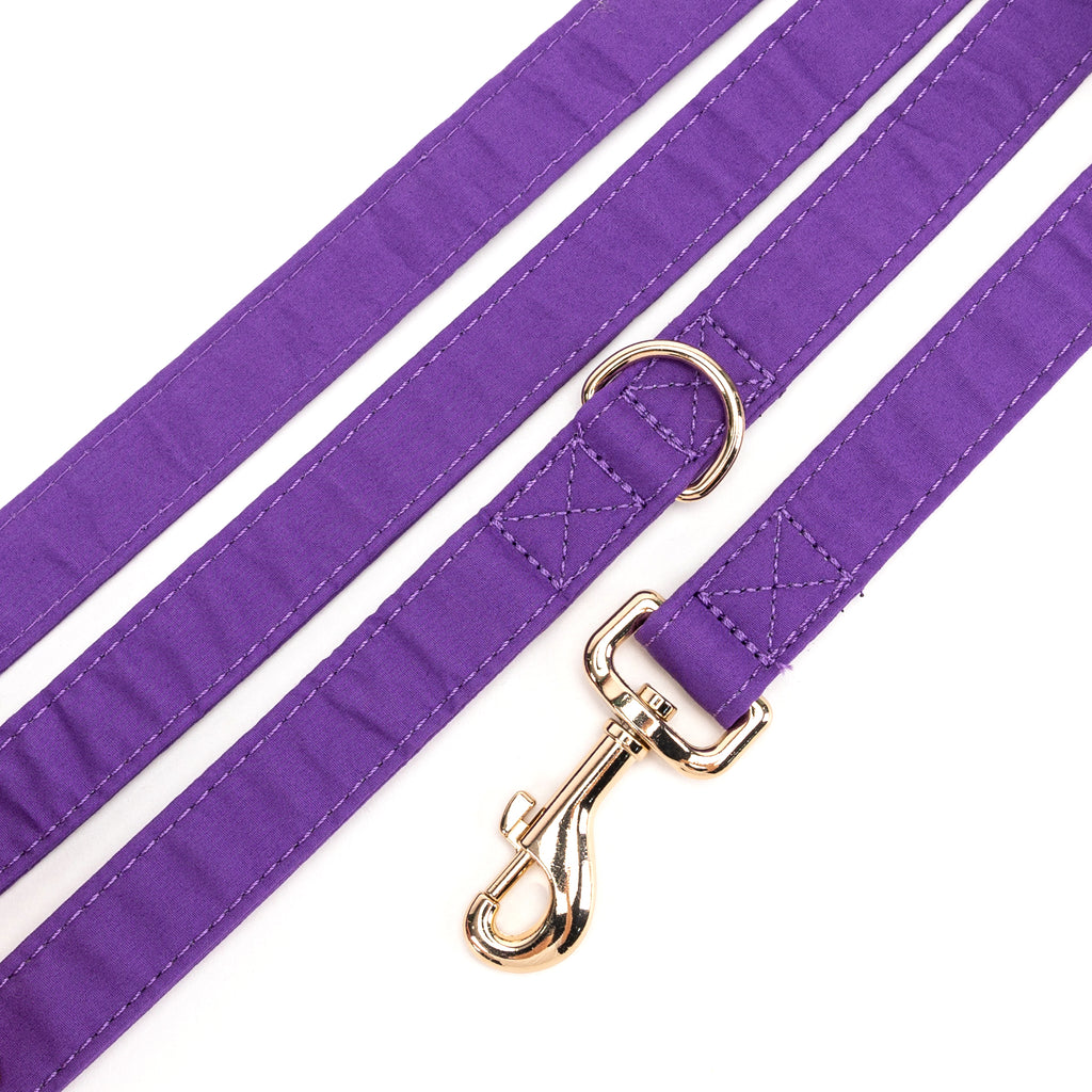 100% Cotton Adjustable Dog Leash Gold Purple Tornado detail