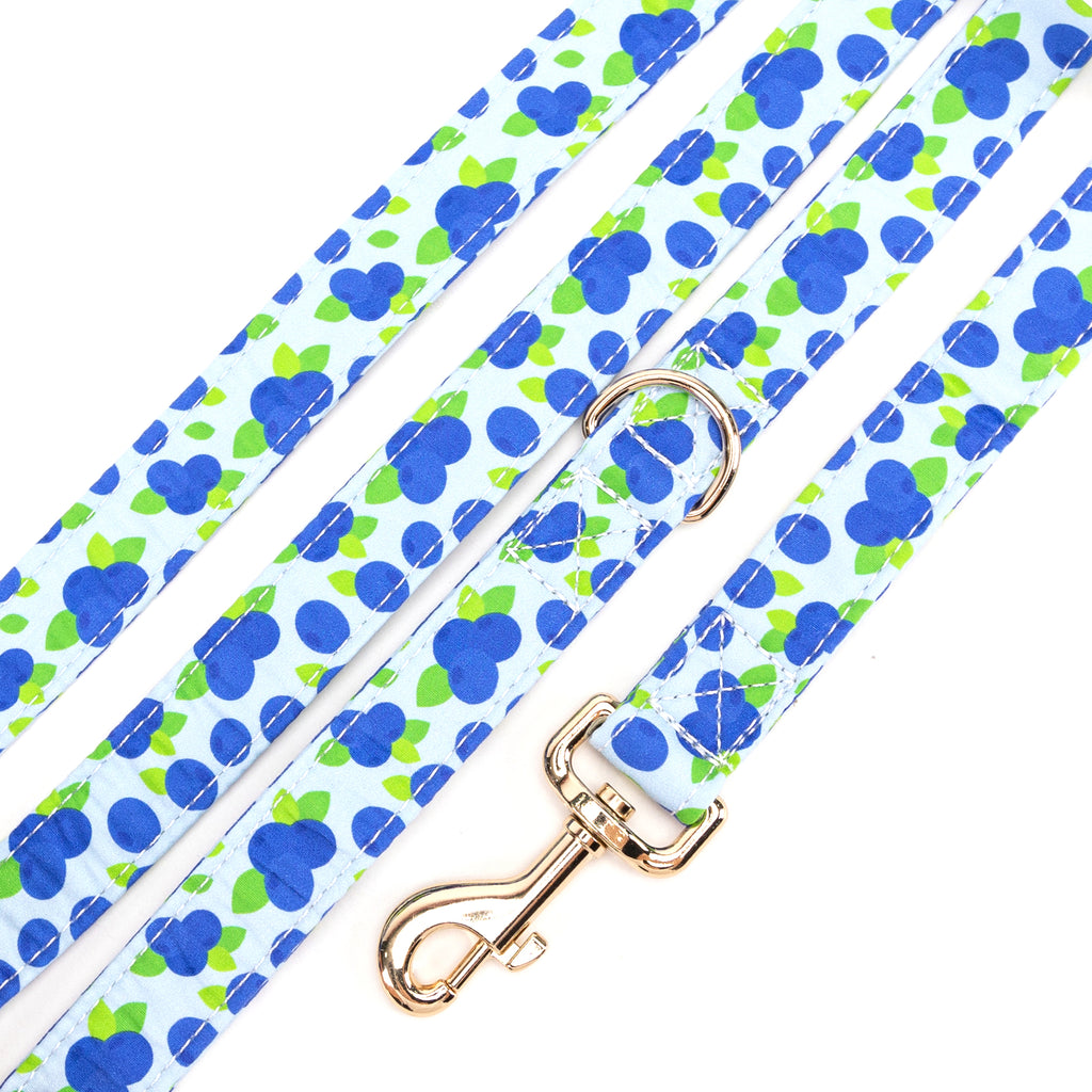 100% Cotton Adjustable Dog Leash Gold Blueberry detail