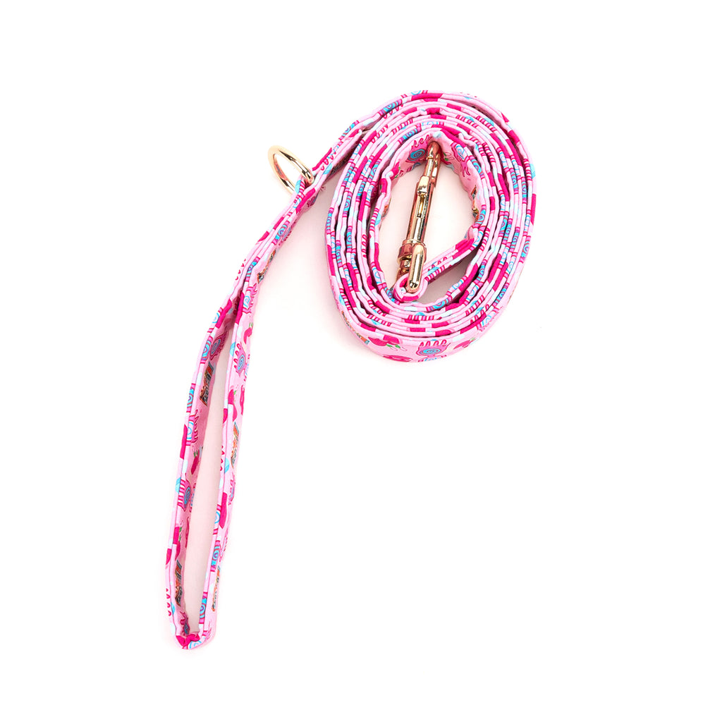 100% Cotton Adjustable Dog Leash Gold   Luna Lovegood rolled