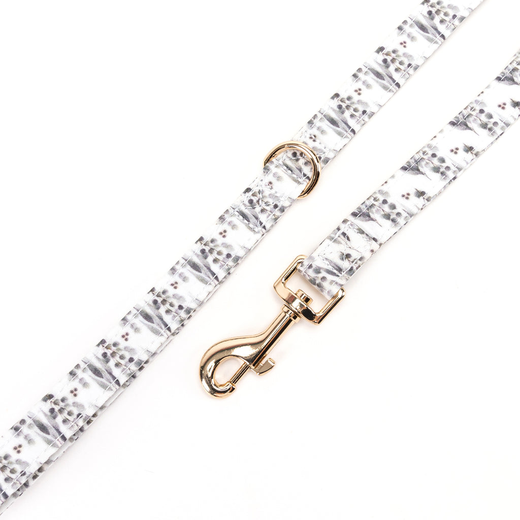 100% Cotton Adjustable Dog Leash Gold  Eucalyptus hardware