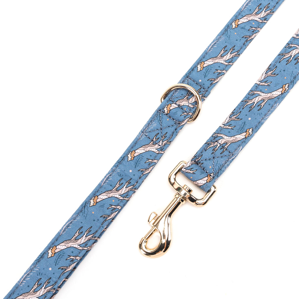 100% Cotton Adjustable Dog Leash Gold Lumber Jack hardware