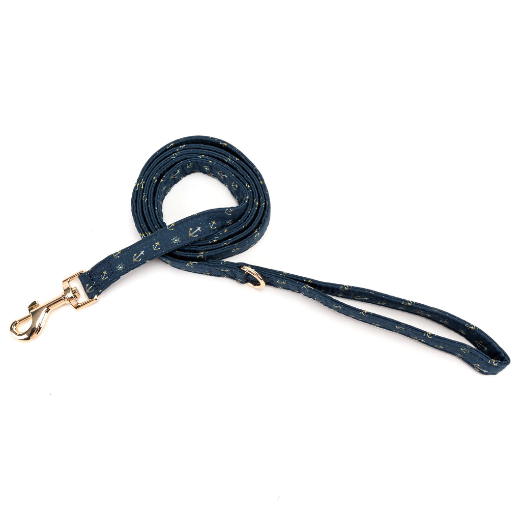 100% Cotton Adjustable Dog Leash Gold  Nautical main