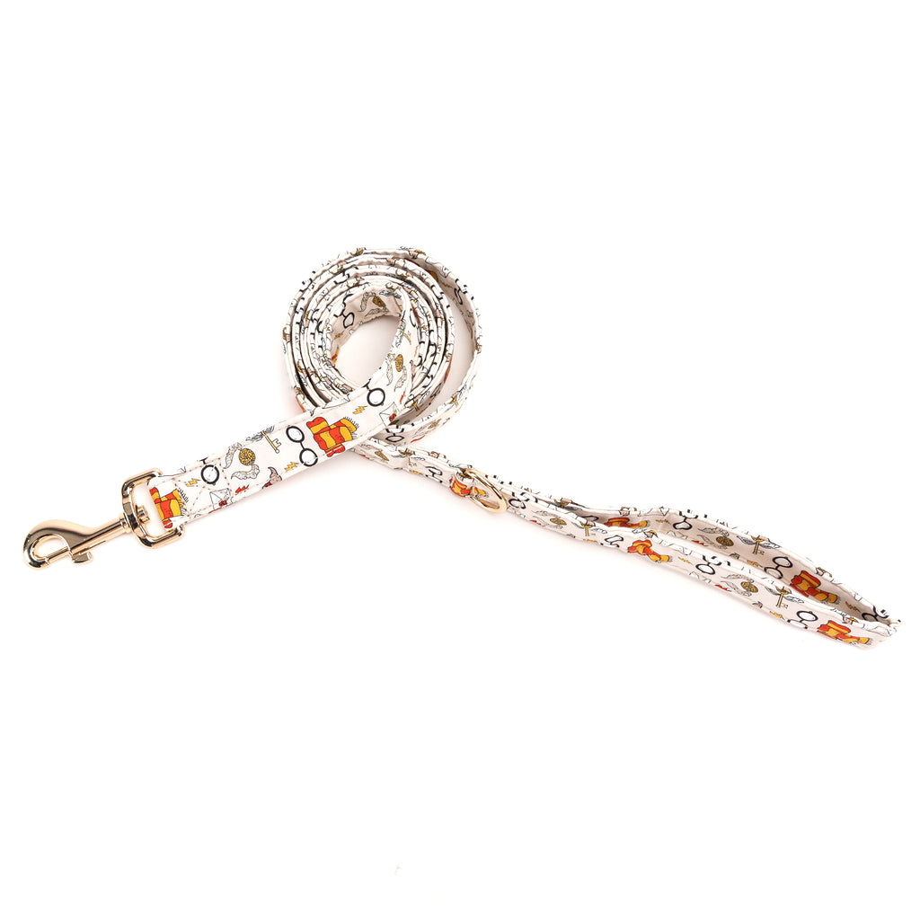 100% Cotton Adjustable Dog Leash Gold Wizard School main