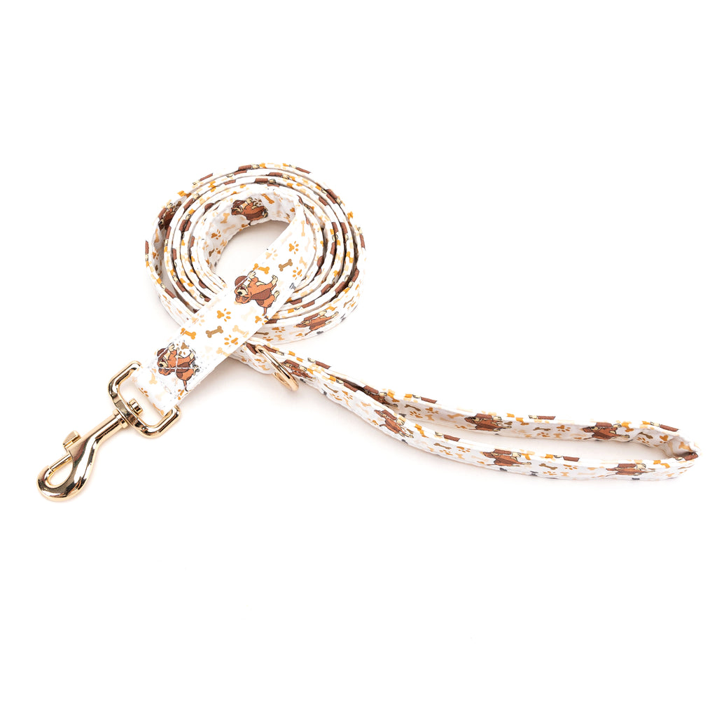 100% Cotton Adjustable Dog Leash Gold  Disney Fox and the Hound main