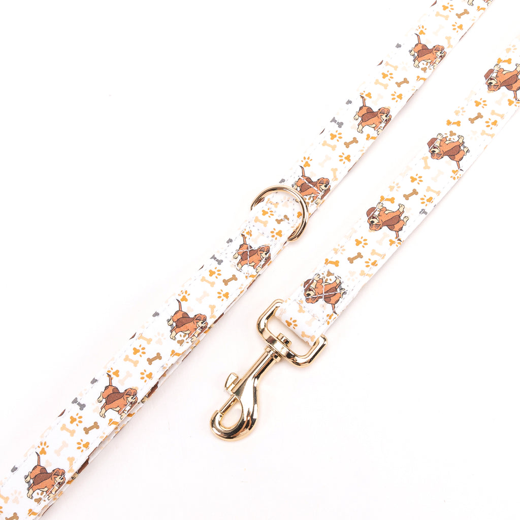100% Cotton Adjustable Dog Leash Gold  Disney Fox and the Hound hardware