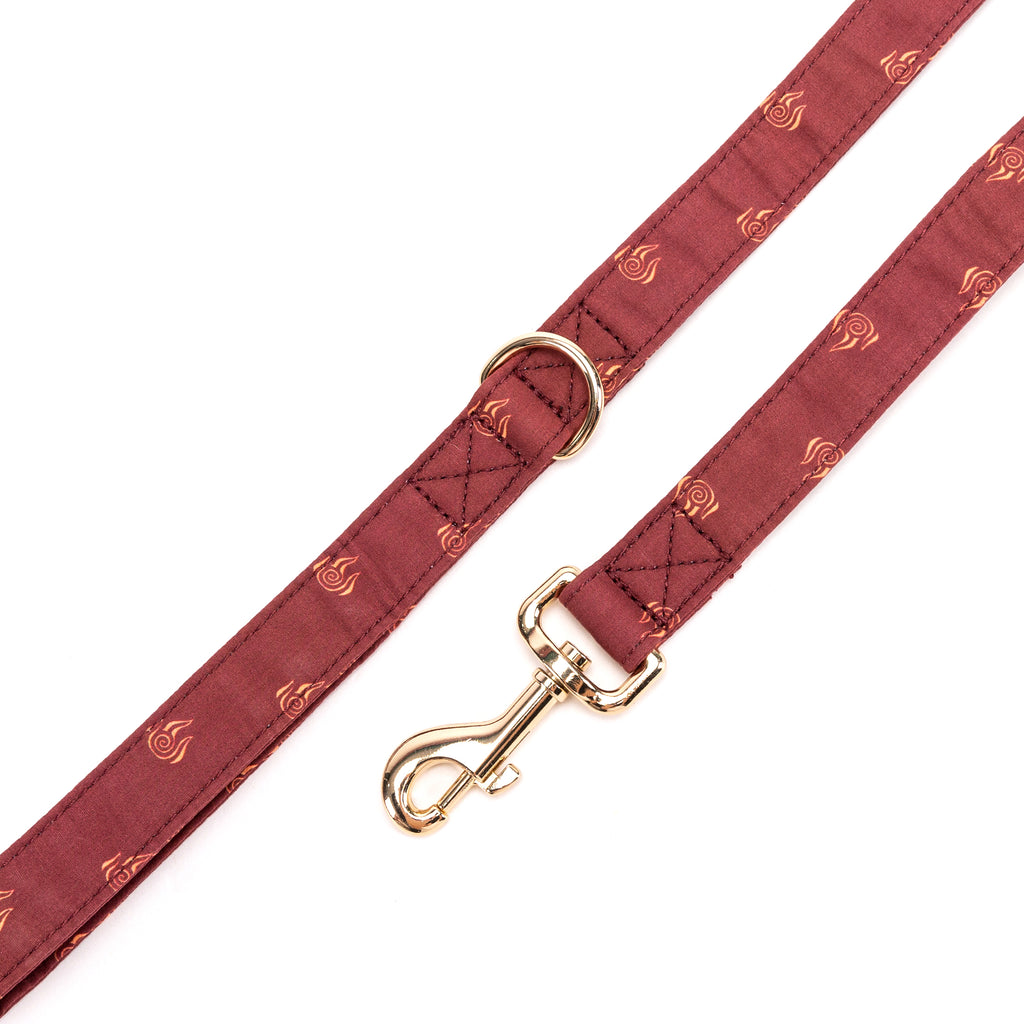 100% Cotton Adjustable Dog Leash Gold  Avatar Fire Nation hardware