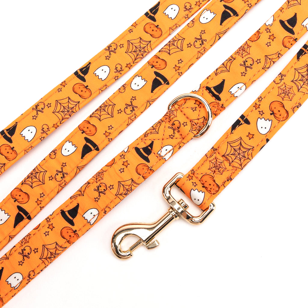 100% Cotton Adjustable Dog Leash Gold   Magic Halloween detail