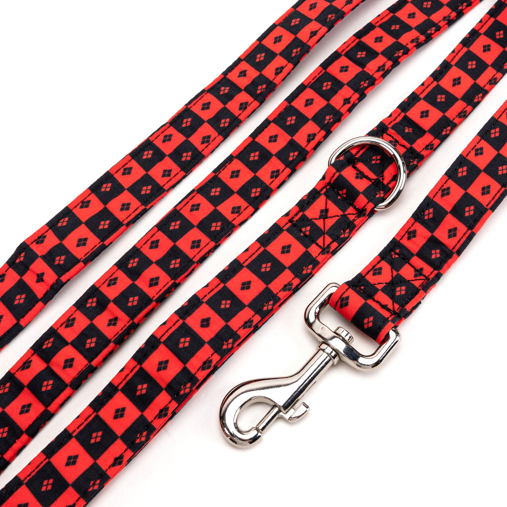 100% Cotton Adjustable Dog Leash Silver Harley Quinn detail