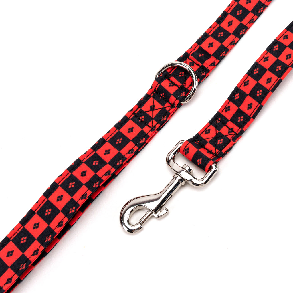 100% Cotton Adjustable Dog Leash Silver Harley Quinn hardware