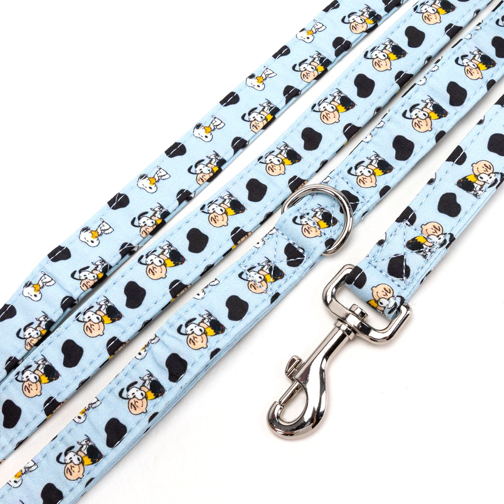 Snoopy Dog Leash Organic Cotton Silver Hardware detail