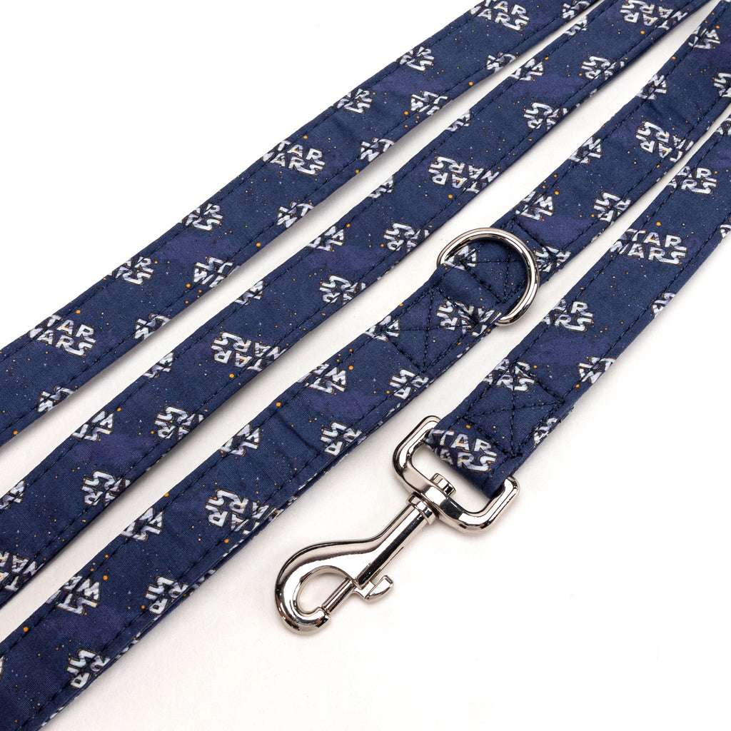 100% Cotton Adjustable Dog Leash Silver Star Wars detail