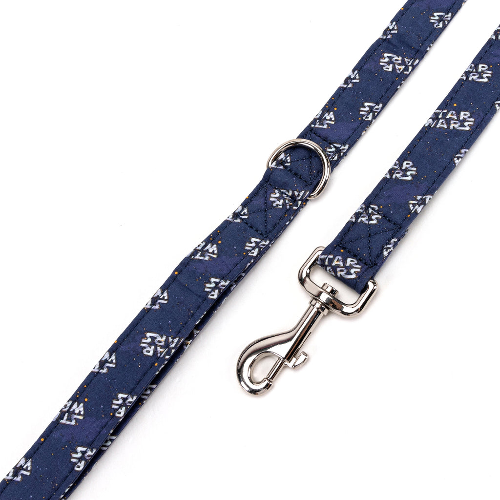 100% Cotton Adjustable Dog Leash Silver Star Wars hardware
