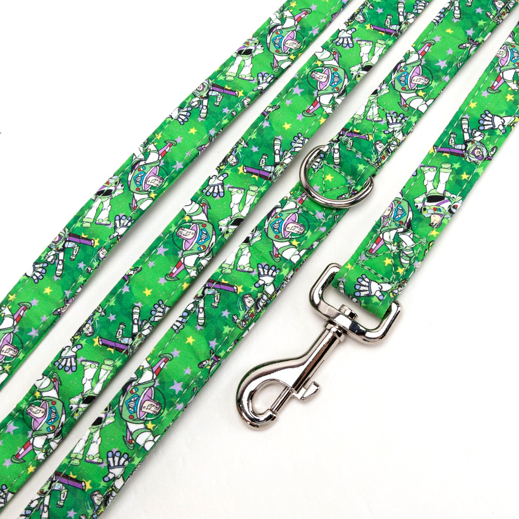 100% Cotton Adjustable Dog Leash Silver Buzz Lightyear detail