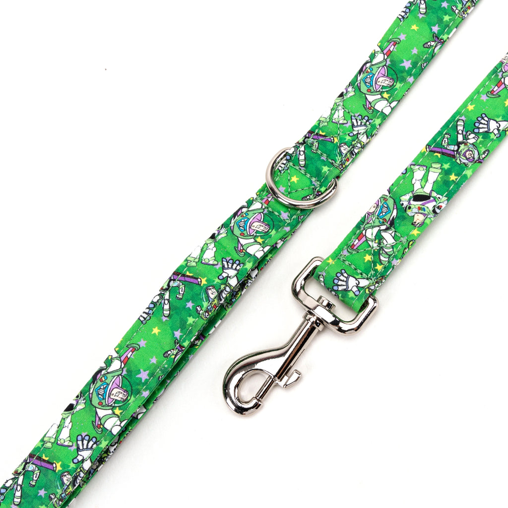 100% Cotton Adjustable Dog Leash Silver Buzz Lightyear hardware