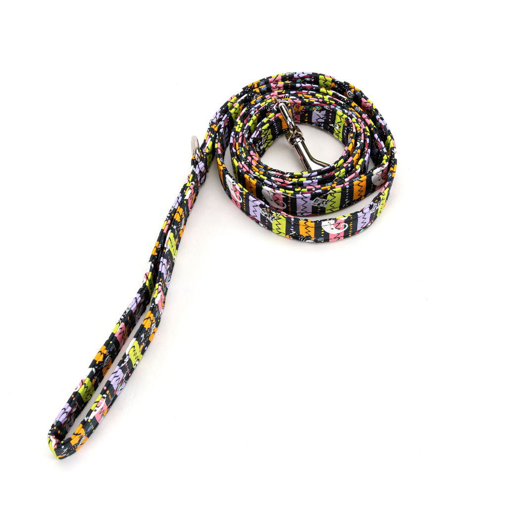 100% Cotton Adjustable Dog Leash Silver The nightmare before Christmas rolled