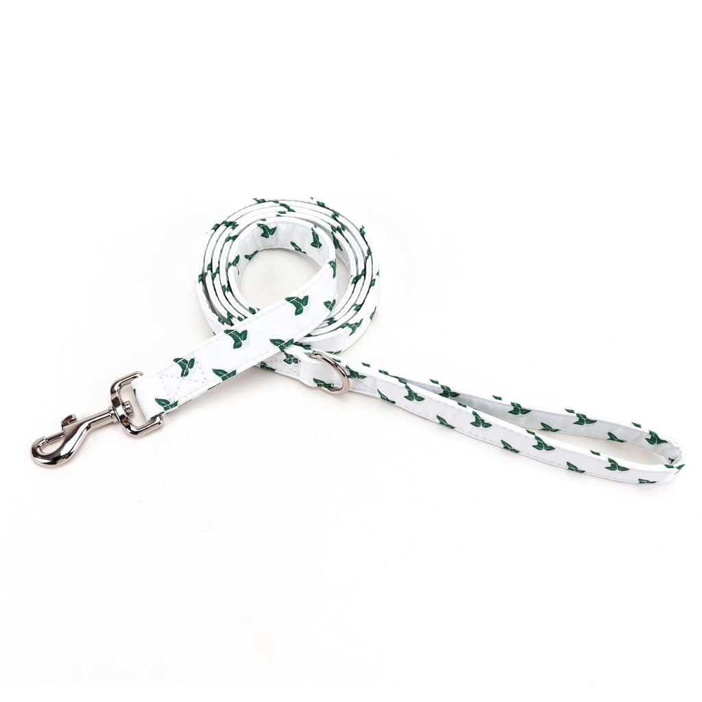 100% Cotton Adjustable Dog Leash Silver Elven Leaf LOTR main