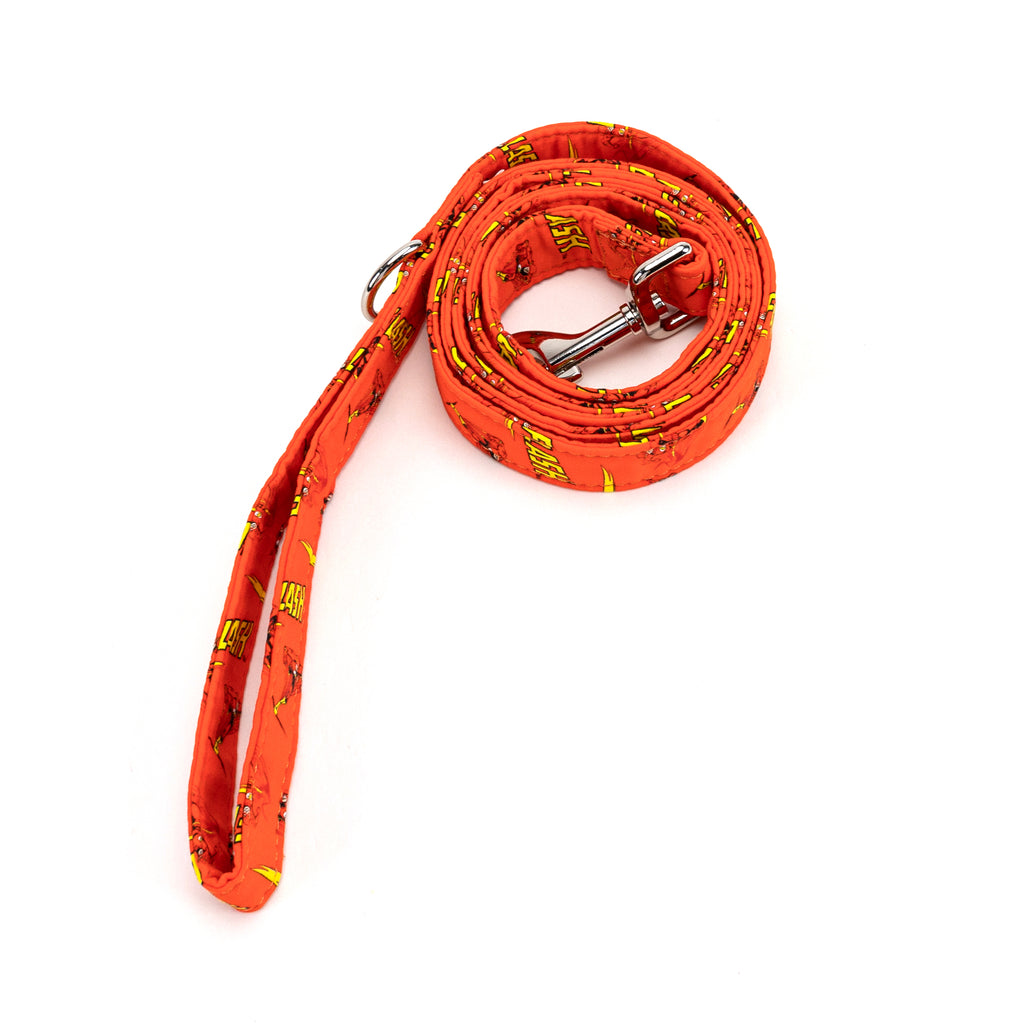 100% Organic Cotton Dog Leash Silver The Flash rolled
