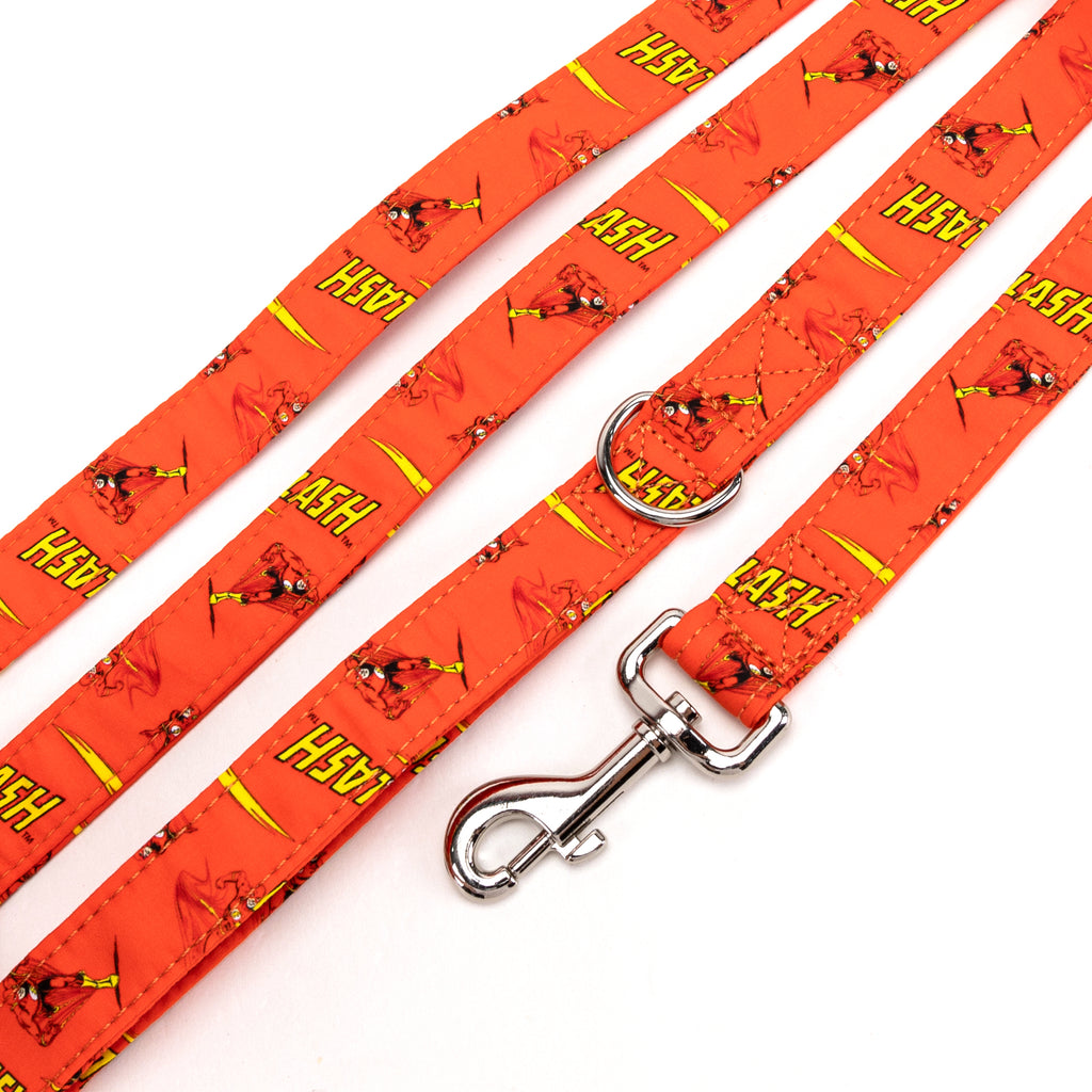 100% Organic Cotton Dog Leash Silver The Flash detail