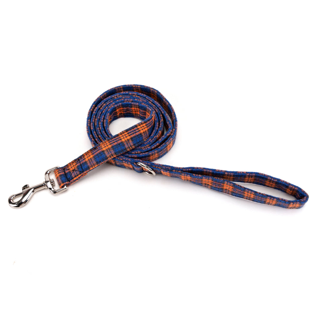 100% Cotton Adjustable Dog Leash MacDonald Orange & Blue main