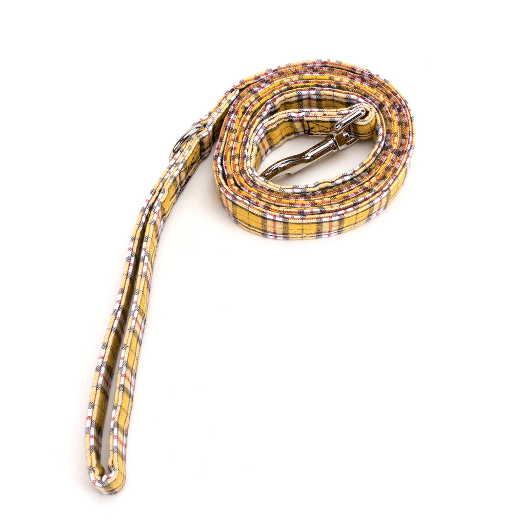 100% Cotton Adjustable Dog Leash MacPherson Hunting Yellow rolled