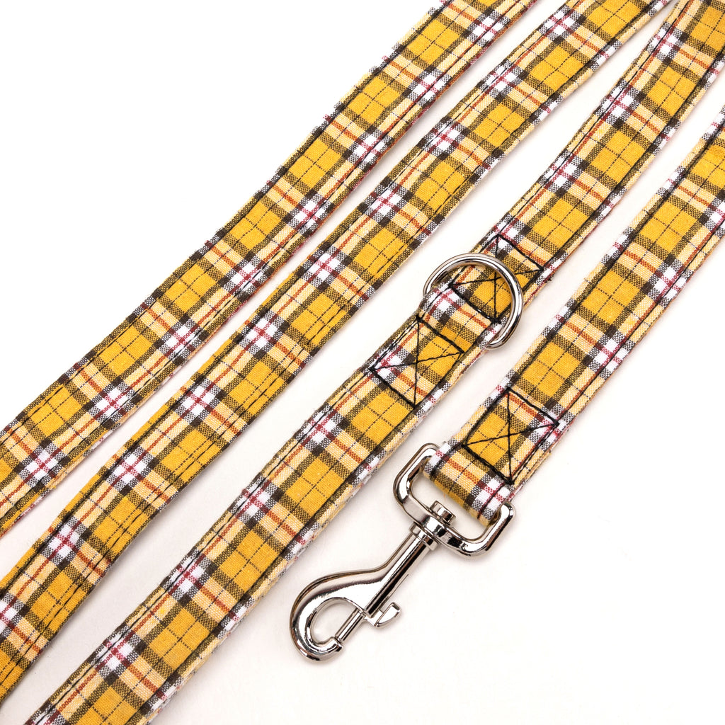 100% Cotton Adjustable Dog Leash MacPherson Hunting Yellow detail